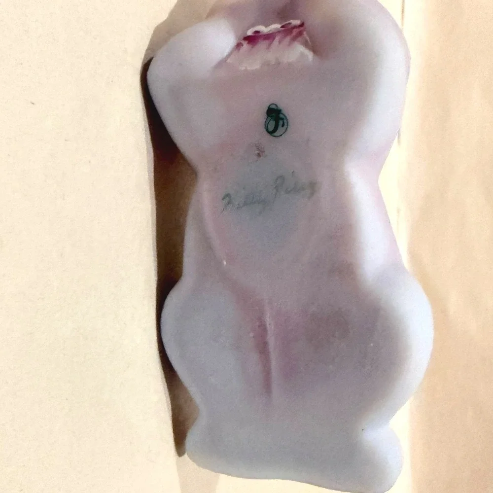 Fenton Blue Burmese Bear Reclining Hand Painted Signed Kitty Riley 1995-1997